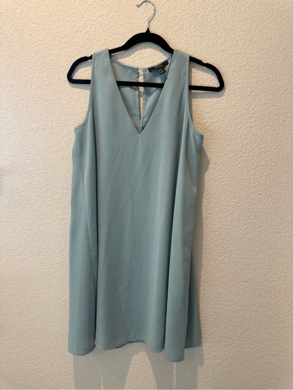 Forever 21 Light Blue V-Neck Sleeveless Mini Dress